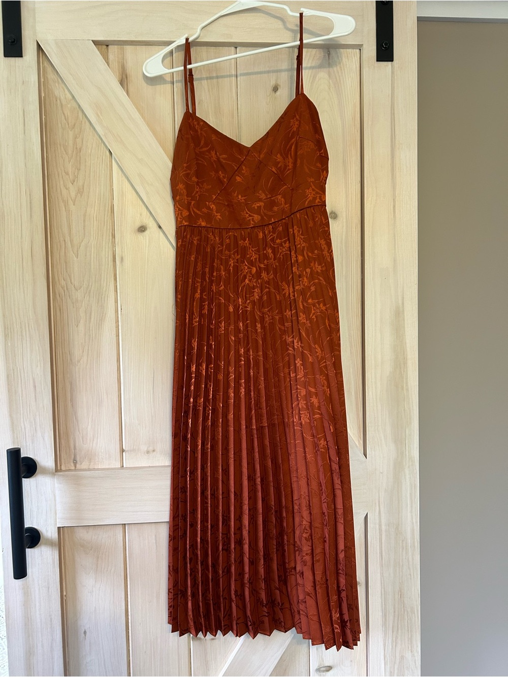 Rust Pleated  Dress - Women's